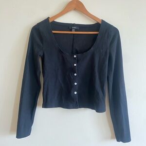 Zara Black Long Sleeve Top